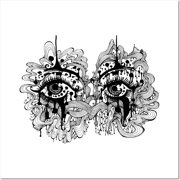 Abstract eye doodle art Wall Art by TKDoodle